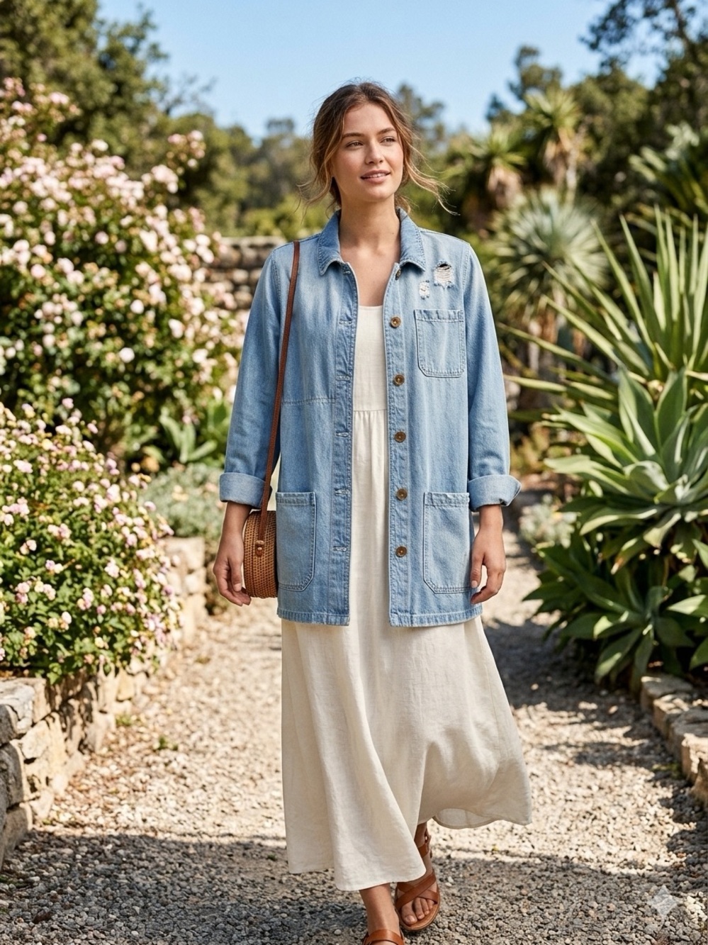 NWT Banjara Distressed Light Blue Casual Denim Jacket Size L